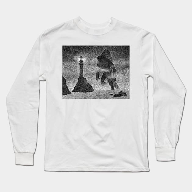 The Curious Kaiju Long Sleeve T-Shirt by Haunted Nonsense